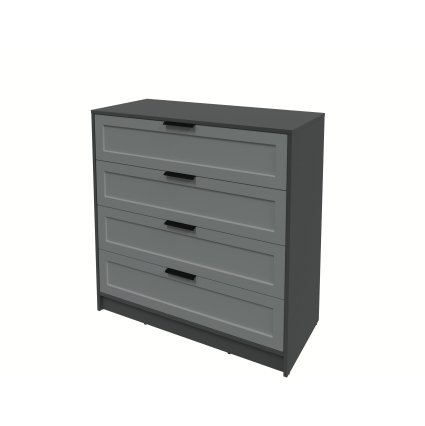 Kомод Тренд КТ-К100 (Антрацит ЛДСП/ Серый софт ЛМДФ) Ш1000 В1020 Г451